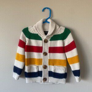 HBC Hudson's Bay Multi Stripe Knit Cardigan Sweater, Unisex Baby 12-18 Months